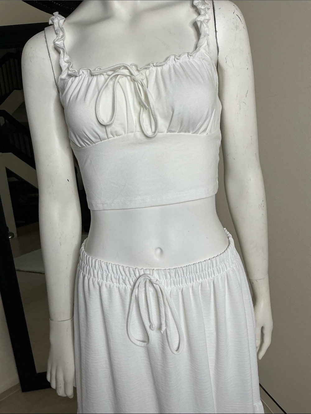 See You Monday White Smocked Maxi Dress with Ruffle Straps - Picture 8 of 10